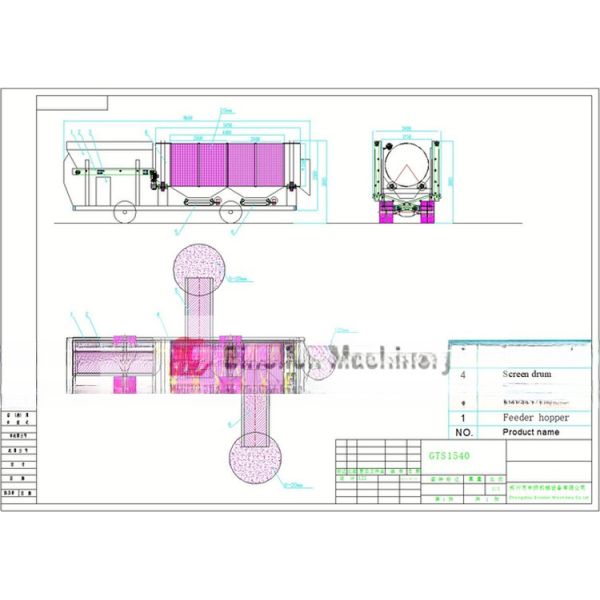 25 Degrees Conveyor Angle Large Capacity Mobile Compost Fertilizer Rotory Trommel Screen