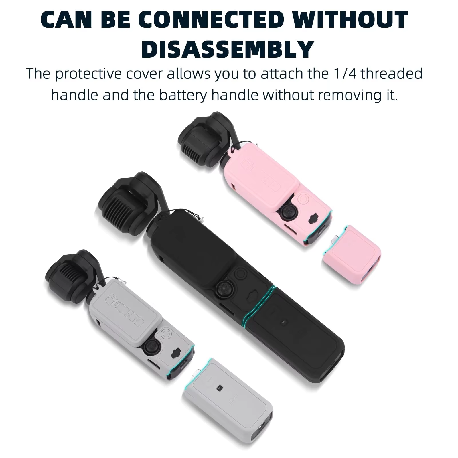 Laudtec High Quality Silicone Protective Case for DJI Osmo Pocket 3 Lens Screen Cover Shockproof Hand Strap Sports Camera