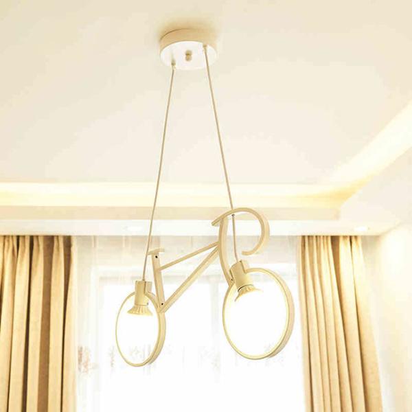 Luz interior criativa 9w do pendente da bicicleta do diodo emissor de luz para o branco do preto do balcão do quarto