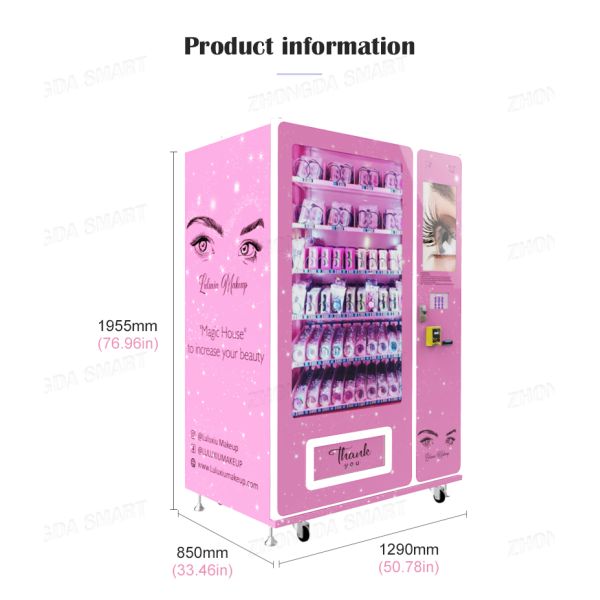Zhongda LED Lash Lipgloss Vending Machine Cosmetic Vending Machine with Customized Design