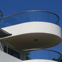 Customized Black Coating Frameless U Channel Glass Railing 12mm Toughened Glass Balustrade