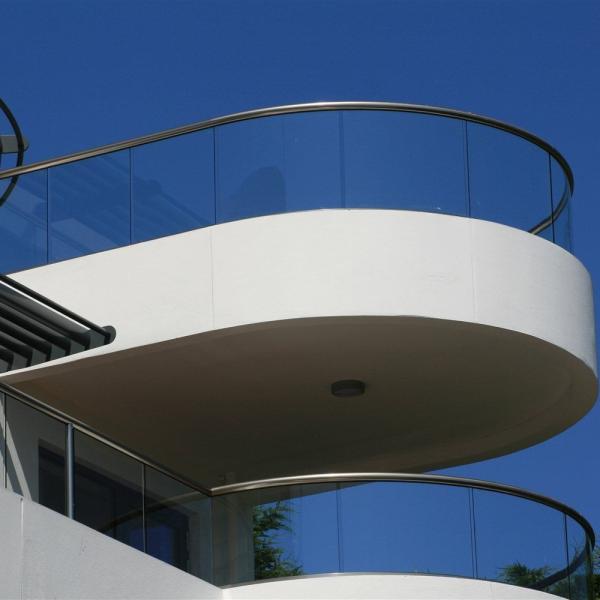 Customized Black Coating Frameless U Channel Glass Railing 12mm Toughened Glass Balustrade