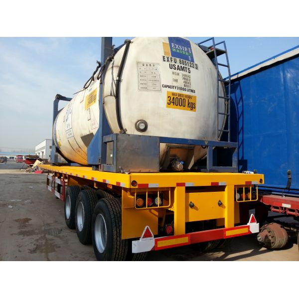 13m Extendable air suspension 60t Flat Bed Semi Trailer for transporting 20ft 40ft 45ft