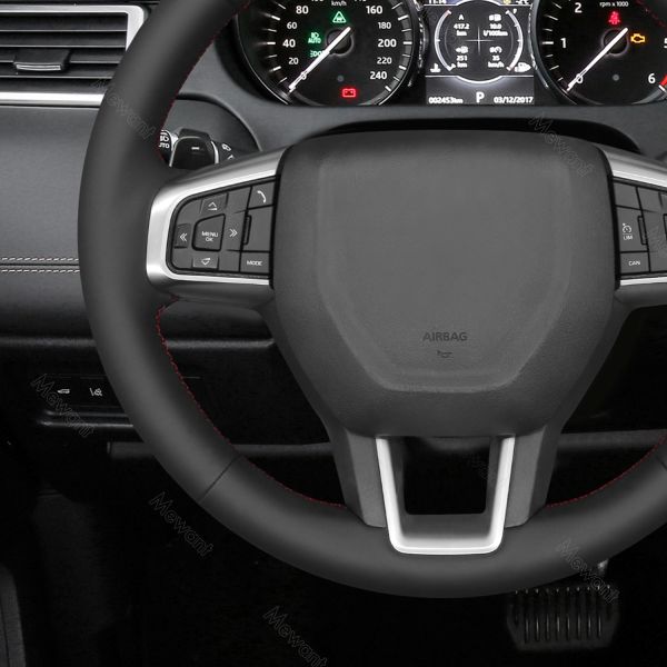 Mewant Car Interior Accessory Genuine Leather Steering Wheel Cover for Land Rover Discovery Sport L550 2015-2019 Models