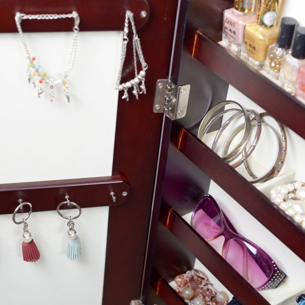 Pintura sentida del MDF de los muebles E1 de la sala de estar del gabinete de la joyería del piso del espejo de Linner 3m m