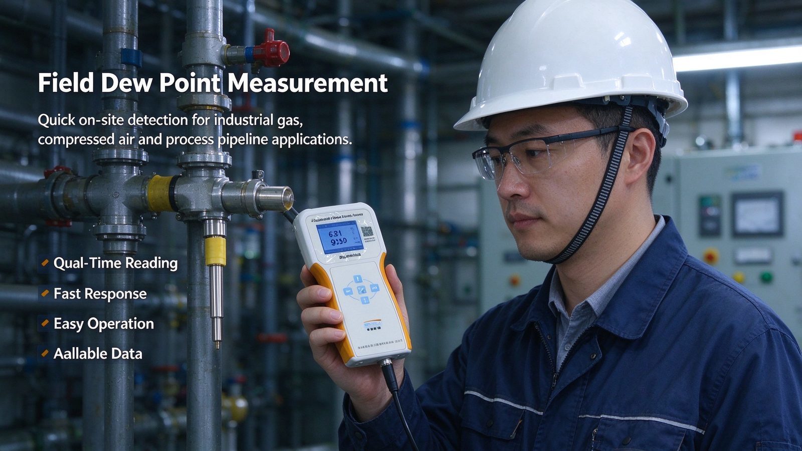 Metal Handheld Gas Dew Point Analyzer Micro Water Tester Trace Water Analyzer Detector