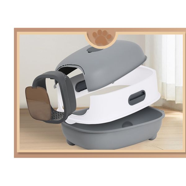 ODM Designs Enclosed Cat Box with Sided Pan and Top Sifting Lid Easy Clean