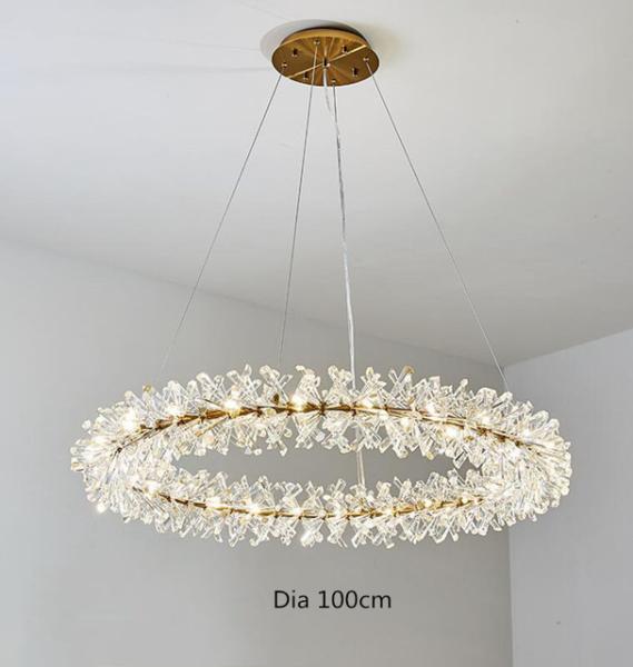 Modern LED Luxury Crystal Chandelier Rings Flower Crystal Chandelier(WH-NC-82）