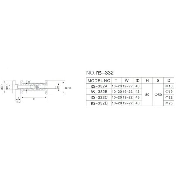Handrail bracket glass to wall connector RS332, material stainless steel, finishing satin