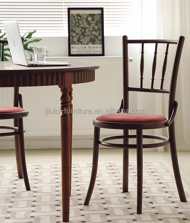 Muebles de comedor Madera maciza Veludo de madera clásica de lujo usado antiguo sillas modernas para bodas y eventos especiales