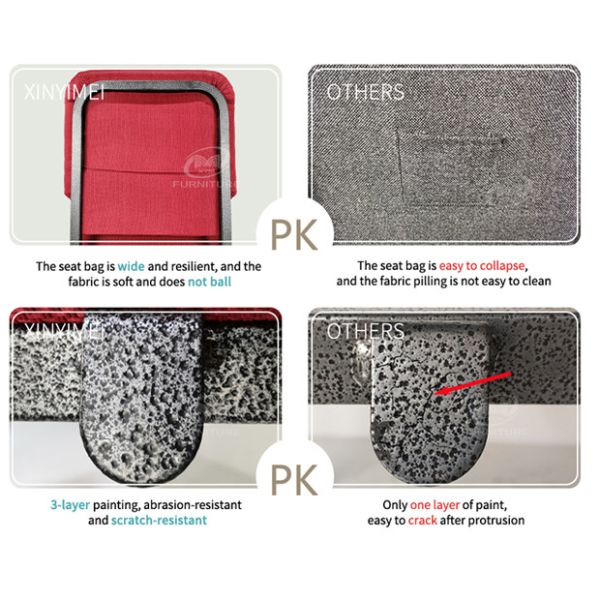 OEM PU Leather Interlocking Church Chairs With Arms