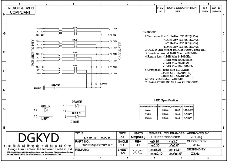 2 материал соединителя PA66 гнезда Pin ПОГРУЖЕНИЯ RJ45 12 цвета светлый