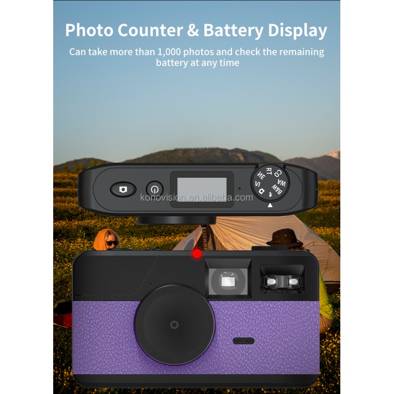 Retro Screenless Digital Camera Screen-free 8 Mode Filters Without Screen 8MP Photo Screen Free LED Flash Camping Camera