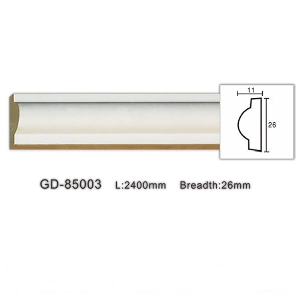 GD-85003 26mm Popular High Density Bathroom Urethane Plain Plastic Decorative Moulding