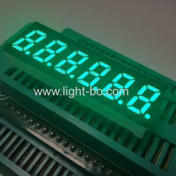Green Small Size 6 Digit 7 Segment LED Display Common Cathode for Frequency Converter