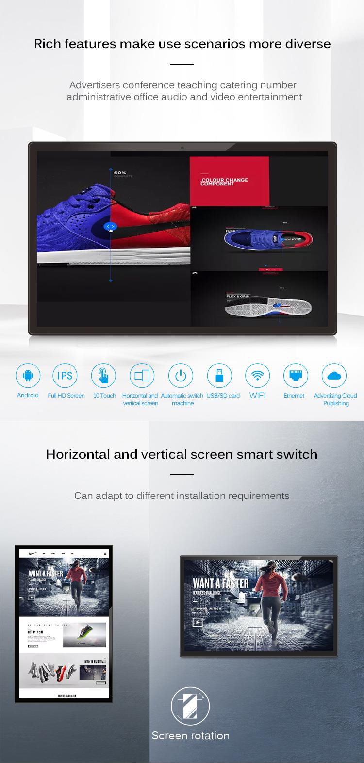 касание инфракрасн 55 дюймов взаимодействующее показывает 1920 x 1080 FHD 10 пунктов монитора андроида