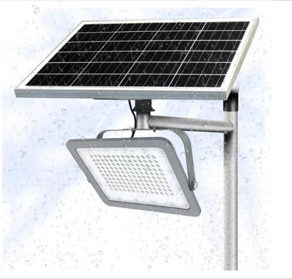Sensor de movimento exterior magro do diodo emissor de luz 500W das luzes de inundação do painel solar de 80CRI 3000K