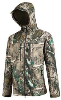 Water Resistant Mens Camo Softshell Jacket For Outdoor Camping Hunting