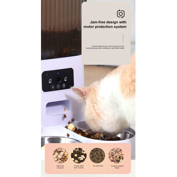 Automatic Pet Feeder Scheduled Smart Dog Cat Food Dispenser with Voice Recorder