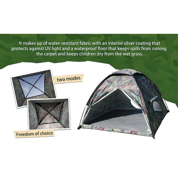 Camouflage Tent, Hiking Camping Full Coverage Tent for Outdoor Accessories, Camouflage Hiking Camping Fishing Tent