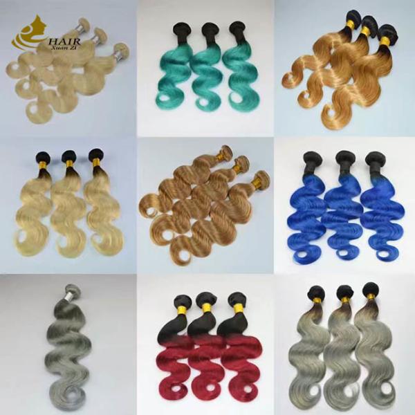 100% de cutícula humana alinhada 613 Virgin Ombre Extensões de cabelo humano ODM sem costura