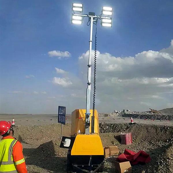 Mobile Light Tower Outdoor LED Lighting Tower 9m Hydraulic Mast Diesel Light Tower