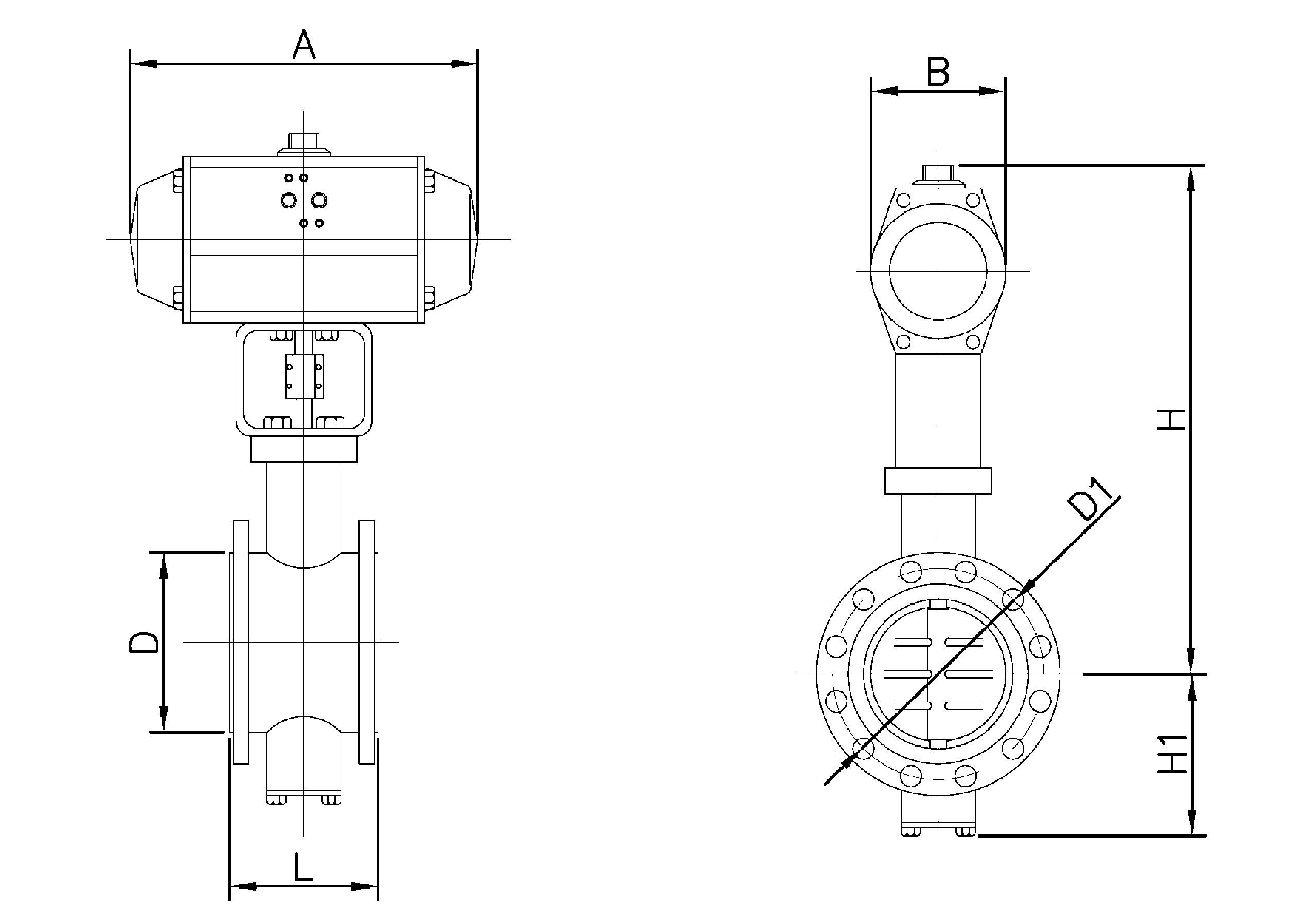 ANSI 150 Hard Seal Regulating Shut Off Butterfly Valves Flat Casting Type