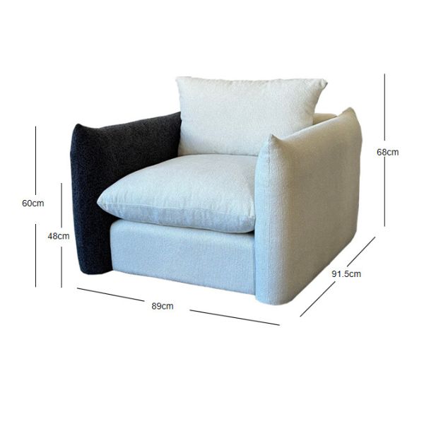 Contemporary Two-Tone 1-Seater Metal-Base Swivel Chair TR-H003
