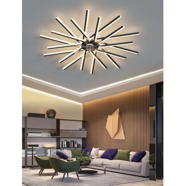 Bedroom Remote Control Reversible Blades Fans Led Invisible branch Ceiling Fan Lamp (WH-CLL-79)