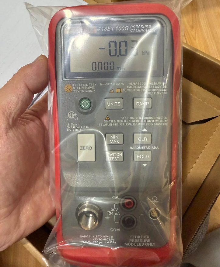 New Original Intrinsically Safe Pressure Calibrator FLUKE 718EX 100G - In Stock