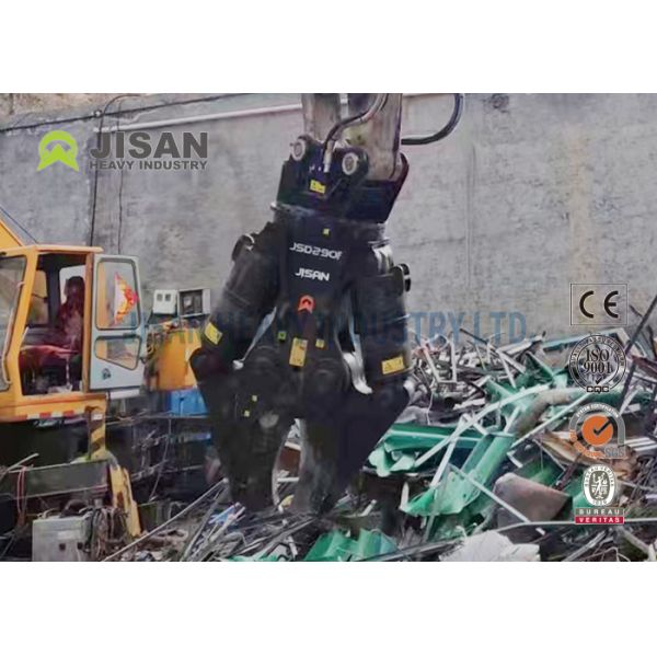 Cizallas metálicas para excavadora JISAN con motor de rotación hidráulica de 360 grados, gran potencia y larga durabilidad