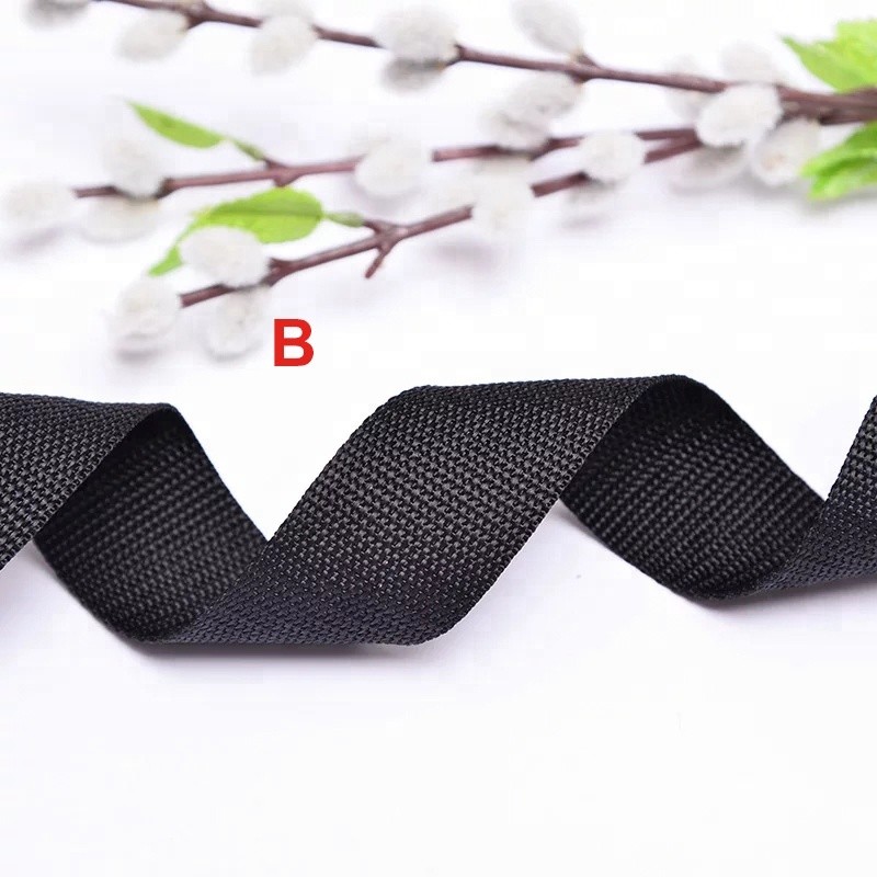 Плоский Webbing 25mm полипропилена, черная сумка Tote регулирует Webbing