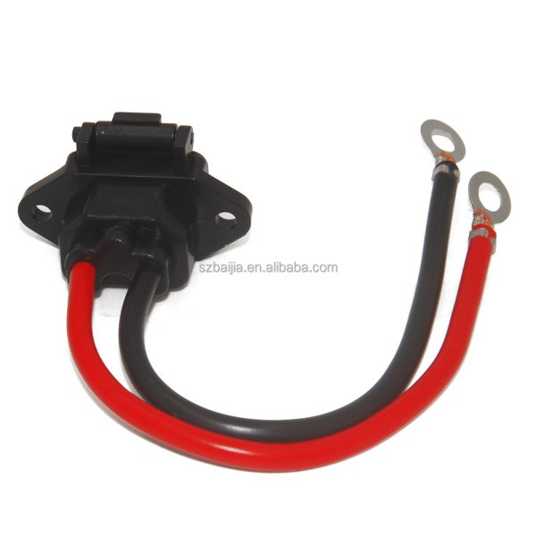 Enchufe 3P 4 cuadrado con cubierta, 20cm, Conectores de entrada de alimentación de panel para piezas y accesorios de motocicletas y scooters eléctricos