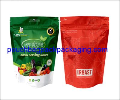 Aluminium foil stand up pouch, printed aluminium foil bag doypack with zipper for vegetable 1 KG