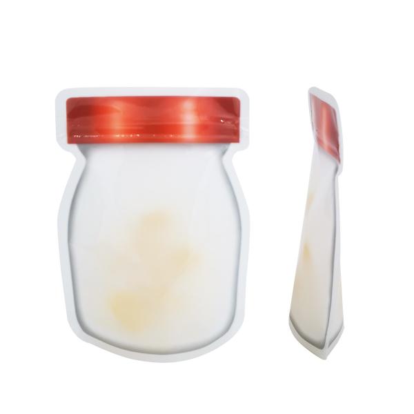 Custom Ziplock Bags Resealable Mason Jars Shape Stand Up Reusable Packaging Bags with Window for Storage Food, Snacks