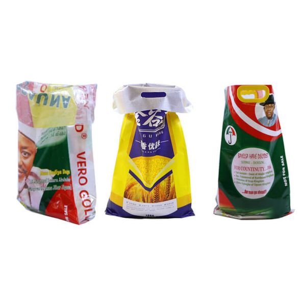 25Kg Bopp Laminated Pp Woven Bags , 50Kg Rice Laminated Woven Sacks Double Stitched