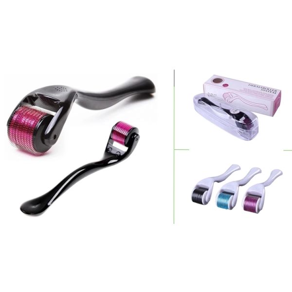 Home NO Plugs Type 540-pin Derma Roller with Gold Color Handles Skin Rejuvenation
