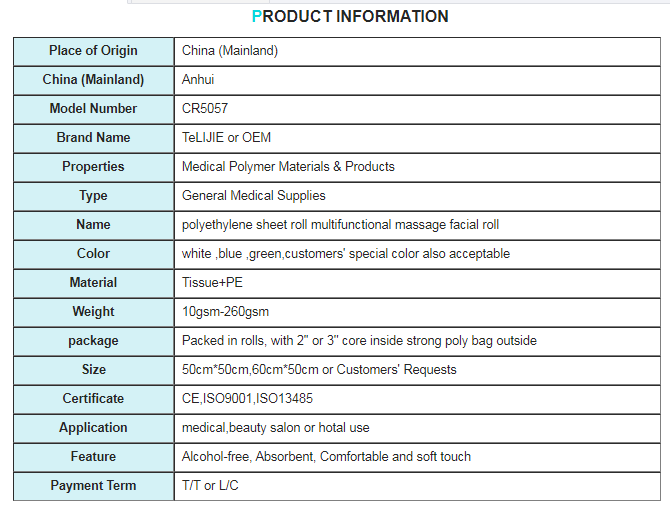 PE Coated 60gsm Disposable Non Woven Bed Sheet