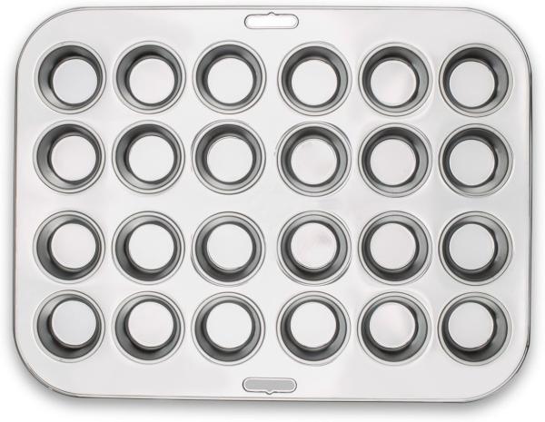 Stainless Steel Cupcake Baking Cups Mini Muffin Pan Cups, & Non-Stick Muffin Liners For Party Halloween