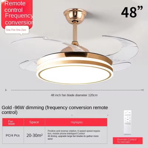 2025 Modern LED Ceiling Fan Light for Home and Restaurant Bluetooth Mute Simple Invisible Iron Chandelier 220V