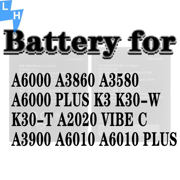 2300mAh BL242 A6000 A2020 A6010 Mobile Phone Battery for Lenovo VIBE C Lithium Battery