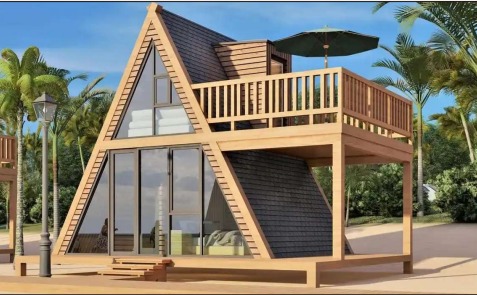 Luxurious Small Prefab Triangle House Waterproof Container Accommodation Hotel Featuring Sandwich Panel Movable Prefab House