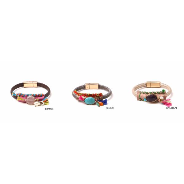 jewelry bracelet multi rows black real leather bio magnetic bracelet men, health magnetic jewelry men bracelet magnetic