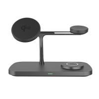 QI carregador magnético sem fio rápido TIPO-C Bracket liga de zinco para telefone IWatch fone de ouvido