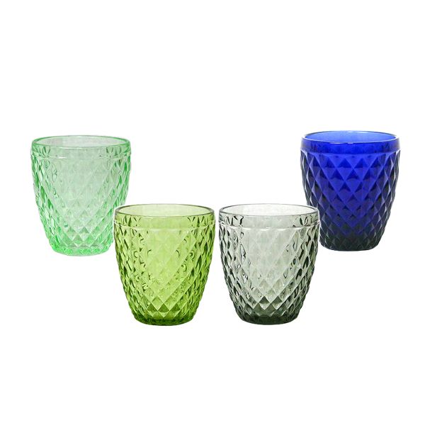 10 OZ Crystal Solid Colored Vintage lowballl Glasses , 295ml Colored Tumblerl Glasses