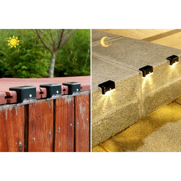 2700K Color Temperature Solar Fence Lights Stable Waterproof LED Solar Deck Lights 1-