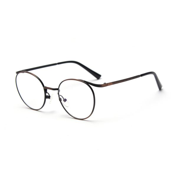Vintage Anti Blue Light Metal Optical Round Frame Plain Lens Men Women