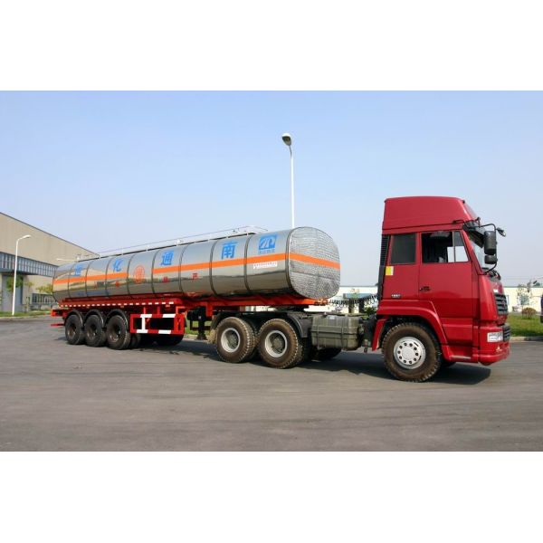 46000L Aluminum Alloy 3 Axles Diesel Oil Tank Trailer , Light Gasoline Trailer