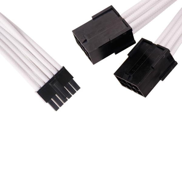 Power Supply Cable Extension Kit 12-Pin PCIe Molex Micro-Fit 3.0 Connector For NVIDIA Ampere GEFORCE RXT 3070 3080 White