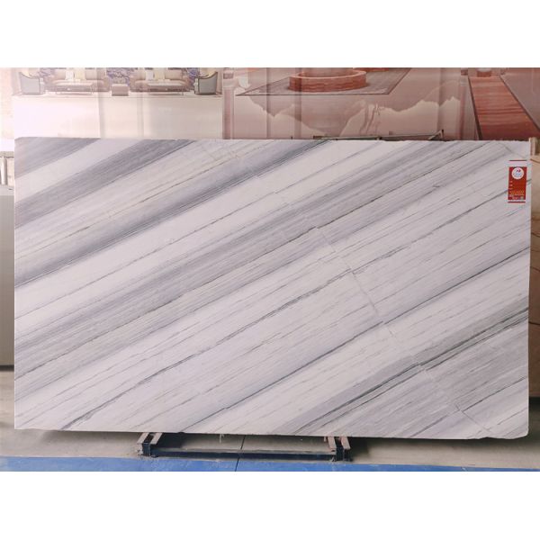 Glacier White Marble Stone Slab With Grey Veins 15mm Thickness